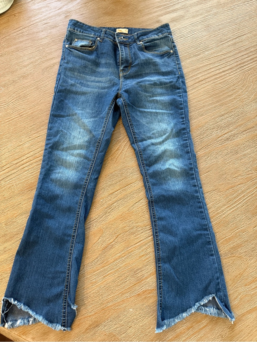 MOTHER Jeans Size 27 Distressed Frayed Raw Hem Light Wash Denim